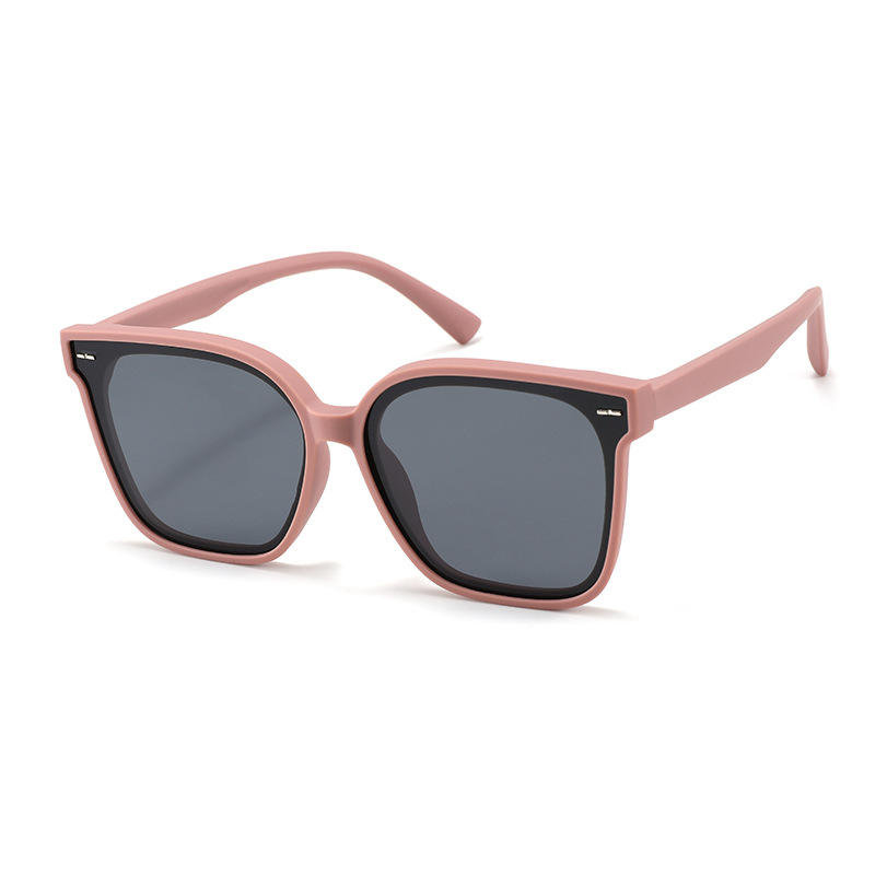 Fashion Gray Pink Frame-c11 Tac Square Large Frame Sunglasses