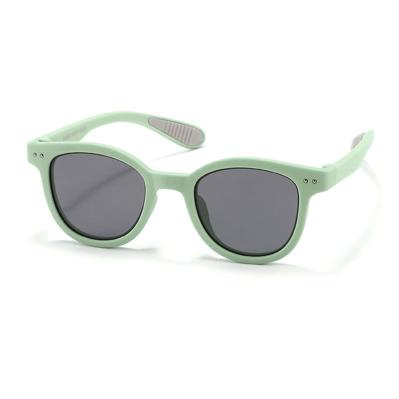 Fashion Green Grass [tac Polarizer] Children's Large Frame Sunglasses