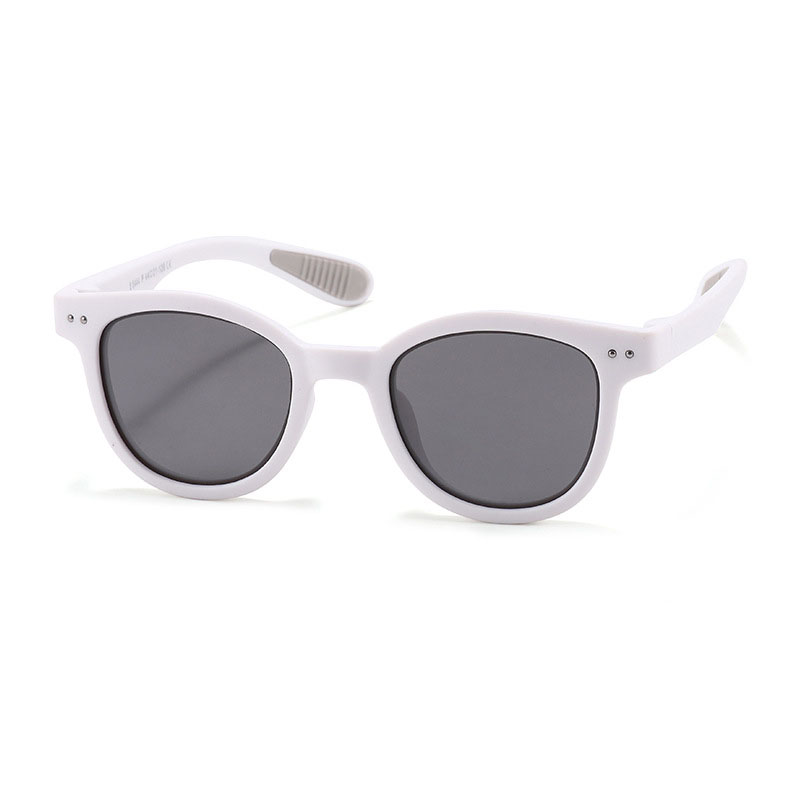 Fashion Shark White [tac Polarizer] Children's Large Frame Sunglasses