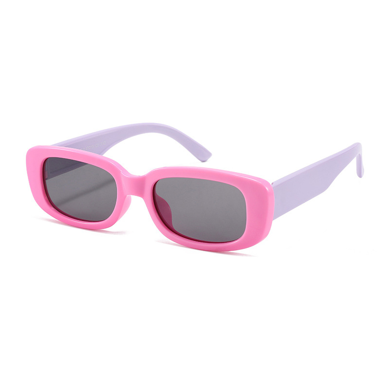 Fashion Pink Frame Purple Legs-c42 Children's Square Small Frame Sunglasses
