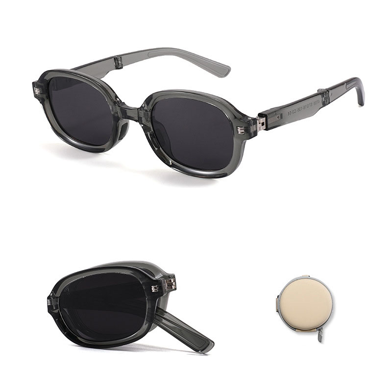 Fashion Transparent Gray Frame-c3 Children's Folding Square Sunglasses