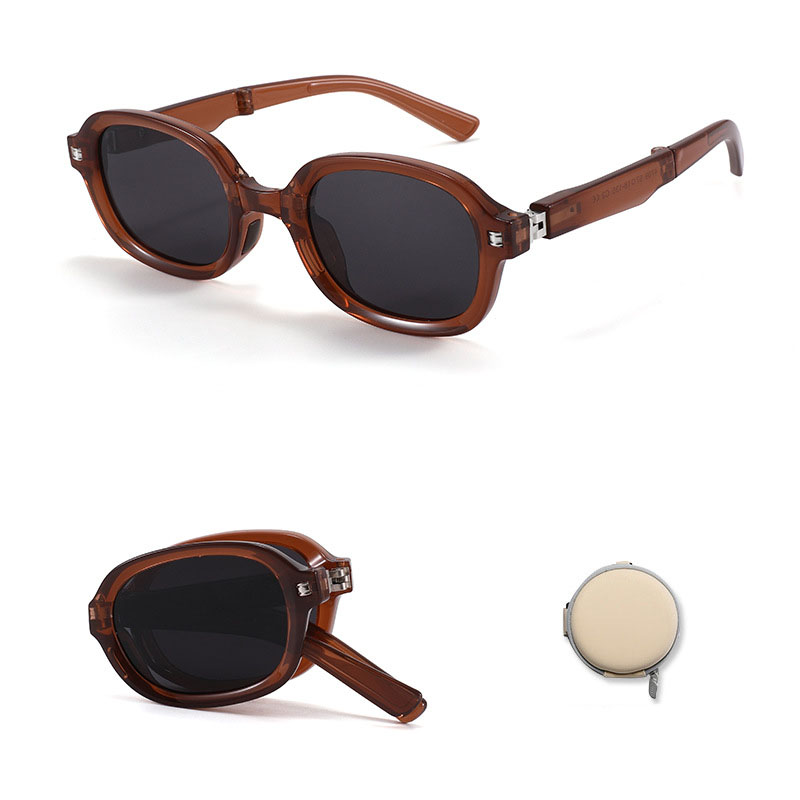 Fashion Transparent Brown Frame-c2 Children's Folding Square Sunglasses