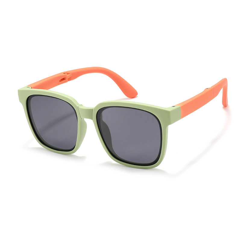 Fashion Green Frame Orange Legs-c2 Large Square Frame Children's Sunglasses