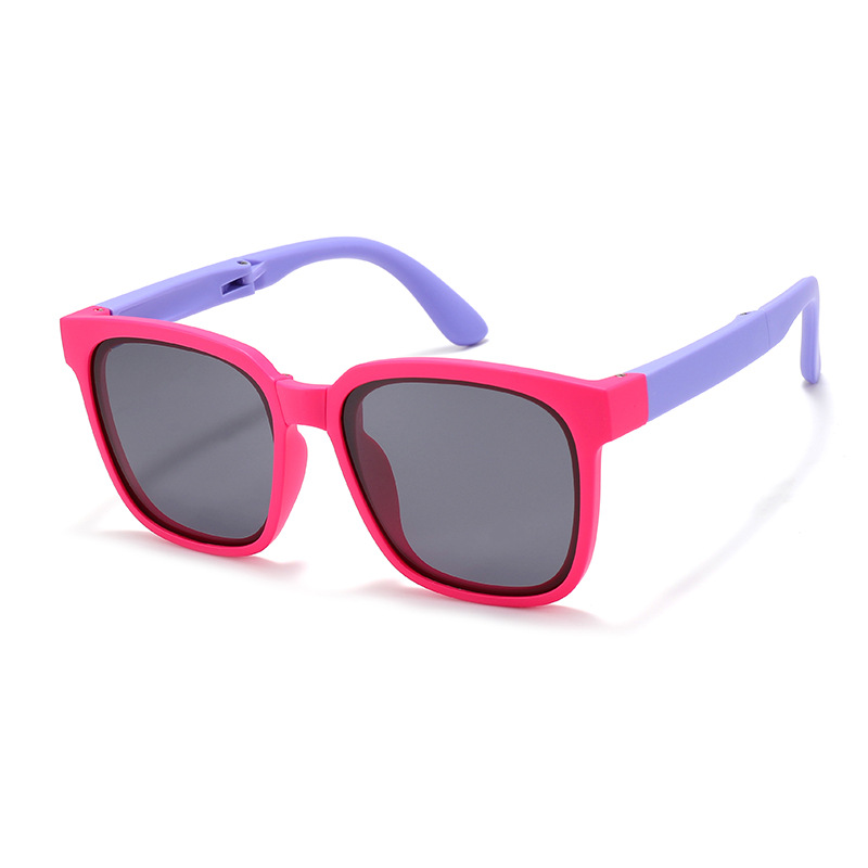 Fashion Rose Red Frame Purple Legs-c6 Large Square Frame Children's Sunglasses
