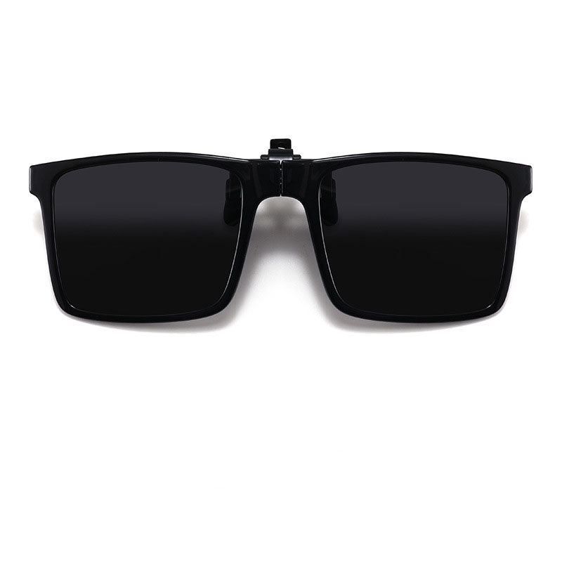 Fashion Bright Black Frame-c1 Foldable Square Glasses Clip