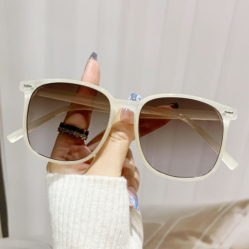 Fashion Light Yellow Framed Tea Slices Pc Round Large Frame Sunglasses