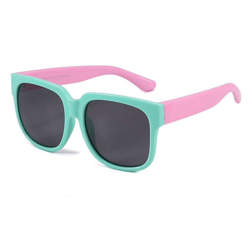 Fashion Green Frame Pink Legs Large Square Frame Children's Sunglasses