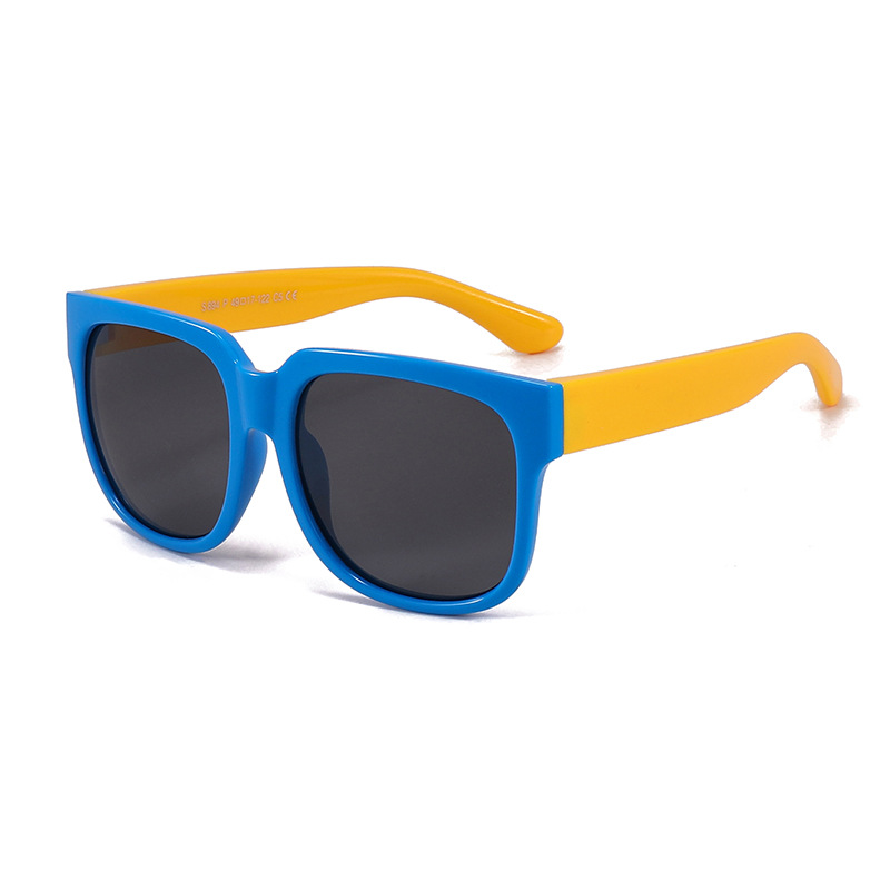 Fashion Royal Blue Frame Yellow Legs Large Square Frame Children's Sunglasses