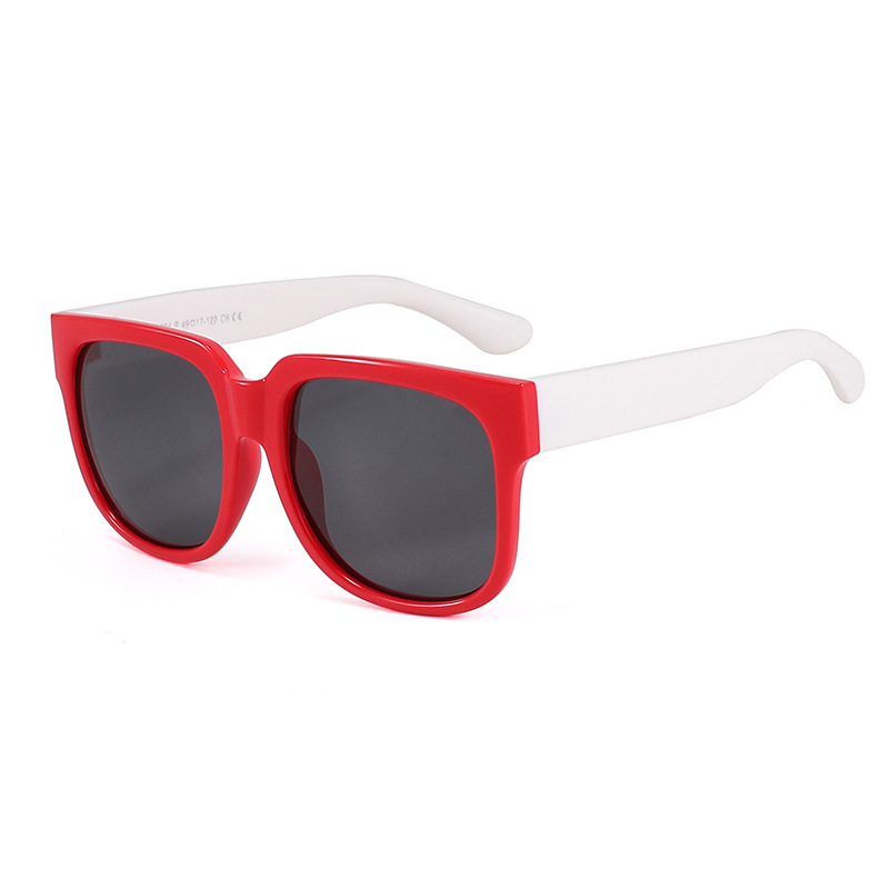 Fashion Red Frame White Legs Large Square Frame Children's Sunglasses