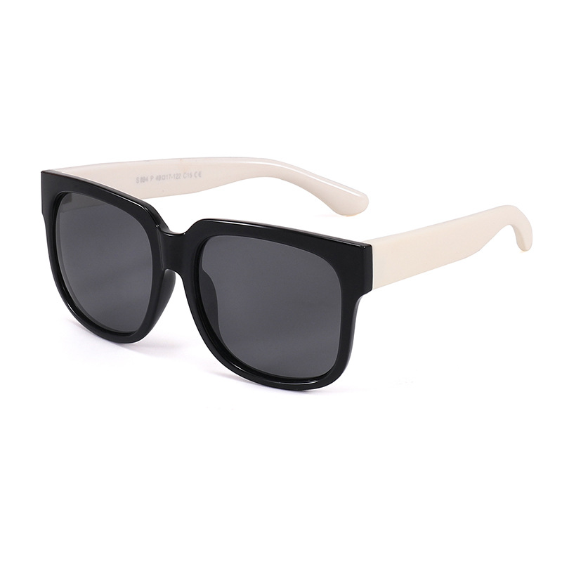 Fashion Black Frame White Legs Large Square Frame Children's Sunglasses