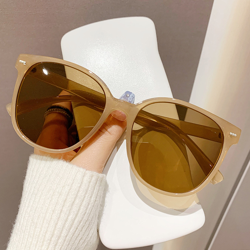 Fashion Tea Frame Tea Slices Pc Large Frame Sunglasses