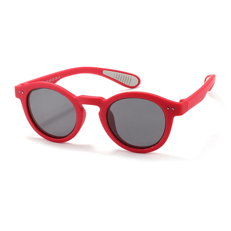 Fashion Flame Red [tac Polarizer] Tac Round Small Frame Sunglasses
