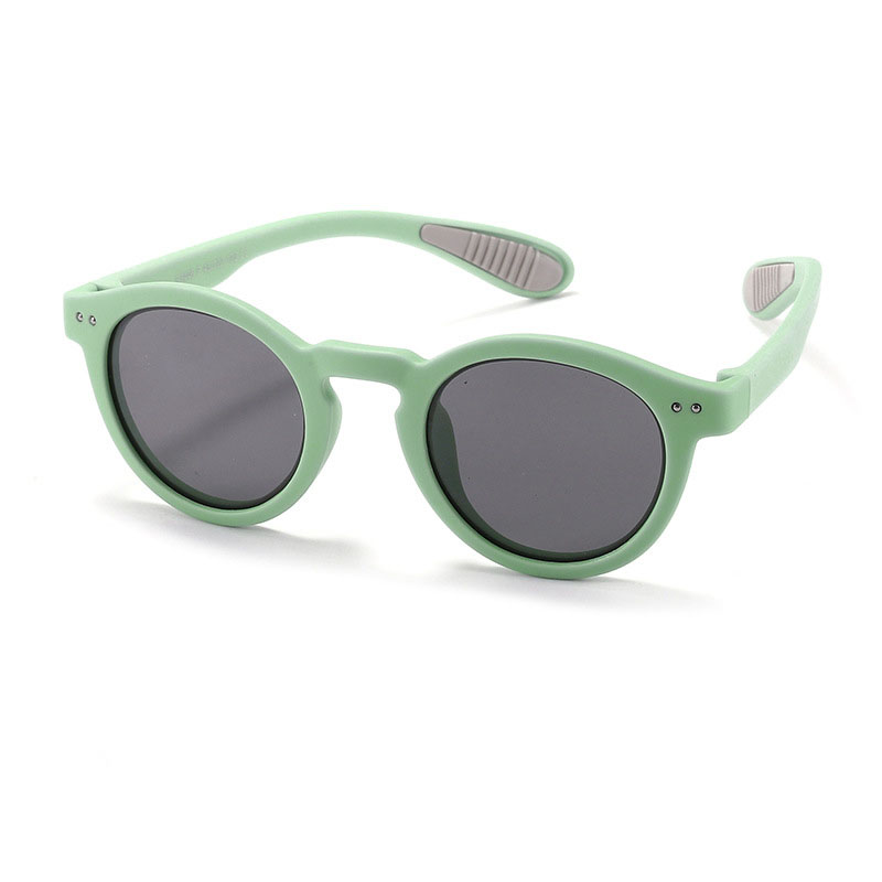 Fashion Green Grass [tac Polarizer] Tac Round Small Frame Sunglasses