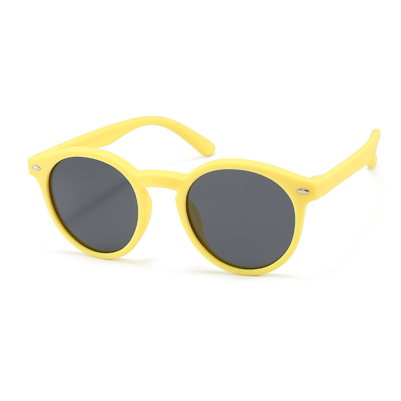 Fashion Yellow Frame Tac Round Small Frame Sunglasses