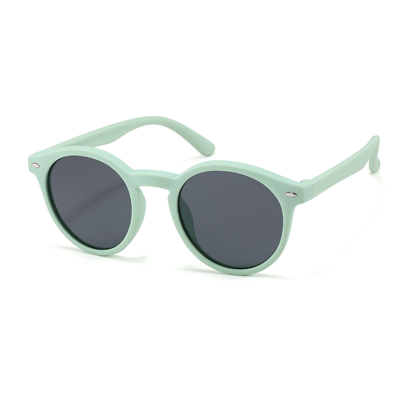 Fashion Light Green Frame Tac Round Small Frame Sunglasses