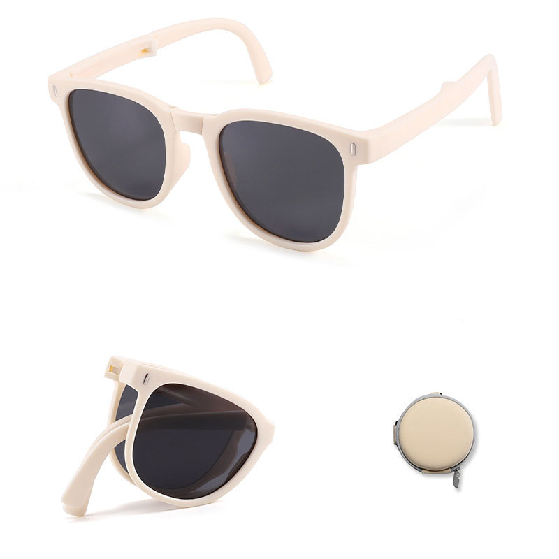 Fashion Matte White C57 Children's Folding Square Sunglasses