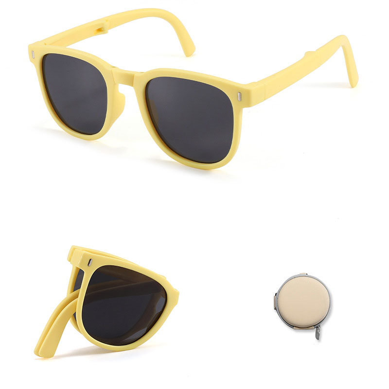 Fashion Frosted Yellow C52 Children's Folding Square Sunglasses