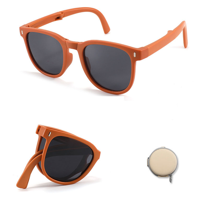 Fashion Matte Brown C51 Children's Folding Square Sunglasses