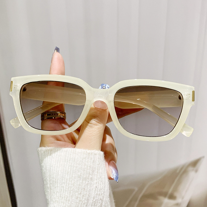 Fashion Light Yellow Framed Tea Slices Pc Small Frame Sunglasses