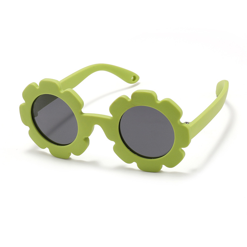 Fashion Anemone Green (with Hook Rope) Children's Flower Shaped Sunglasses