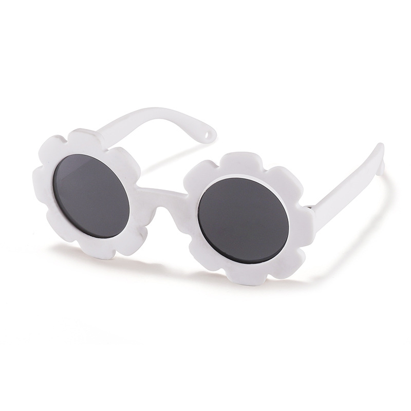 Fashion Shark White (with Hook Rope) Children's Flower Shaped Sunglasses