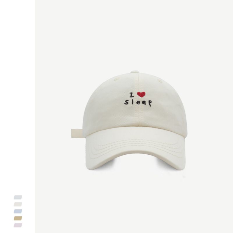 Fashion Beige H8—love Sleep Baseball Cap Cotton Letter-embroidered Baseball Cap