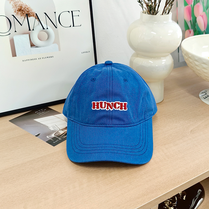 Fashion Blue Cotton Letter-embroidered Baseball Cap