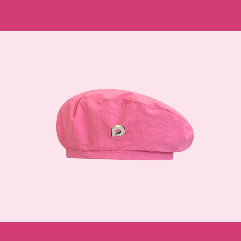 Fashion D-shaped Quick-drying Beret Pink Cotton D-shaped Beret