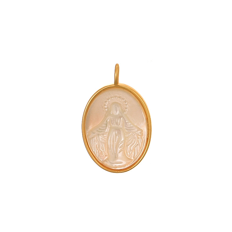 Fashion Golden 1 Copper Round Shell Portrait Pendant Accessories