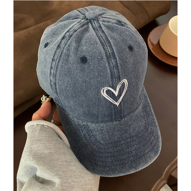Fashion Navy Blue Love Embroidered Baseball Cap