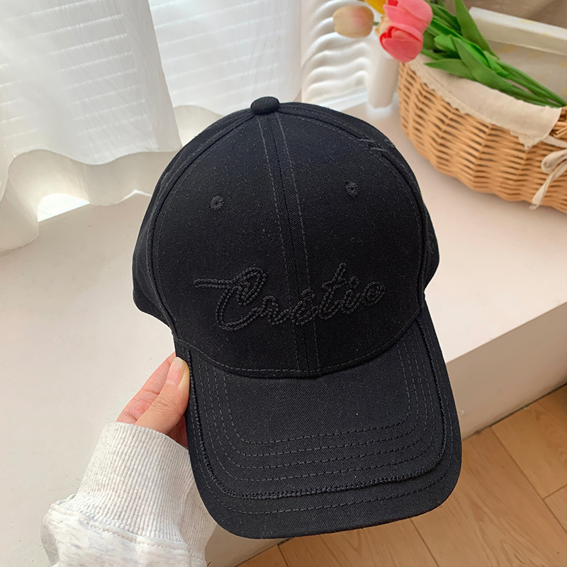 Fashion Black Cotton Embroidered Baseball Cap