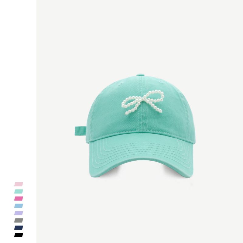 Fashion Mint Green· Pearl Bow Baseball Cap