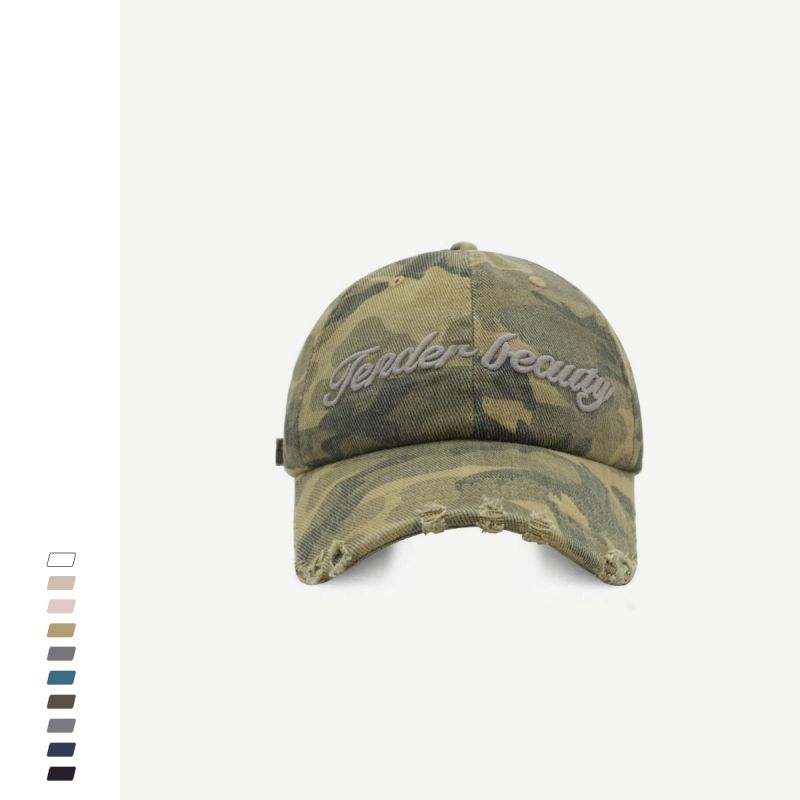 Fashion Camouflage Army Green Cotton Letter-embroidered Baseball Cap