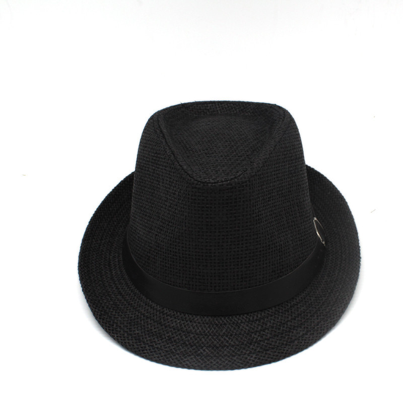 Fashion Black Straw Jazz Hat