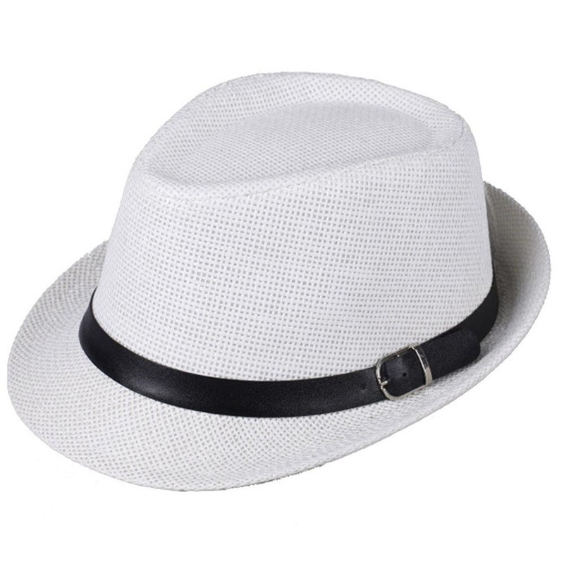 Fashion White Straw Jazz Hat