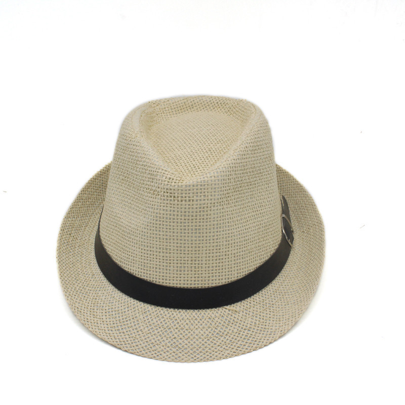 Fashion Cream Color Straw Jazz Hat