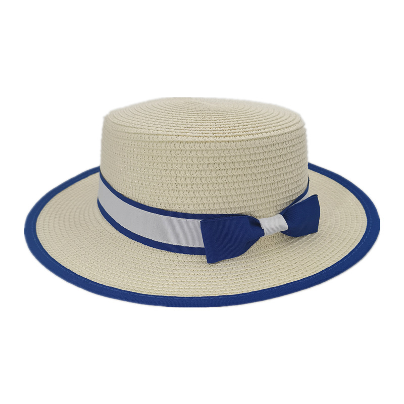 Fashion Milky White Flat Top Wide Brim Sun Hat