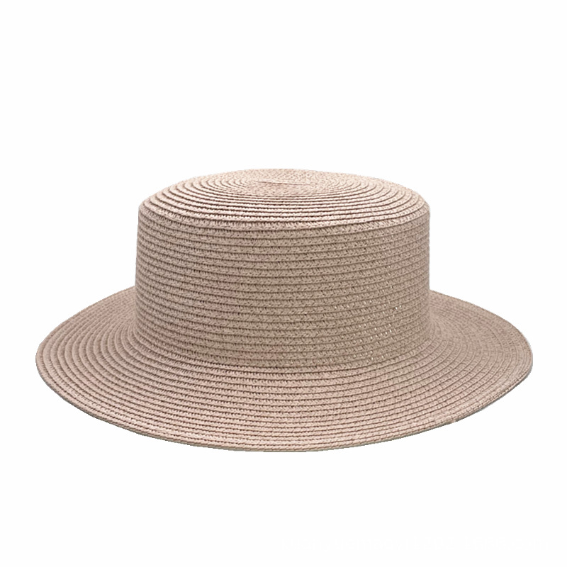 Fashion Gouache Straw Flat Top Large Brim Sun Hat