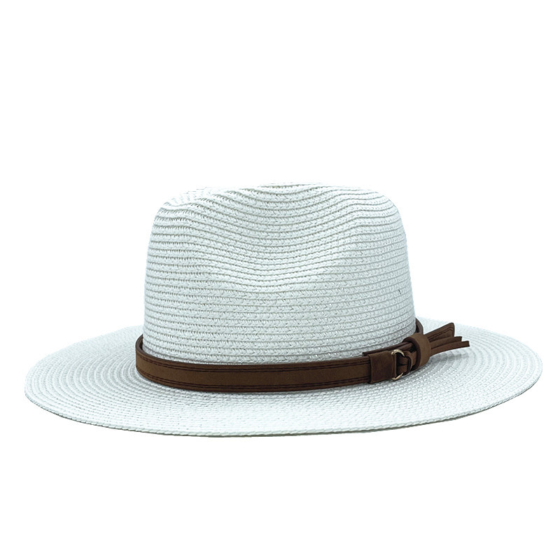 Fashion White Straw Large Brim Sun Hat