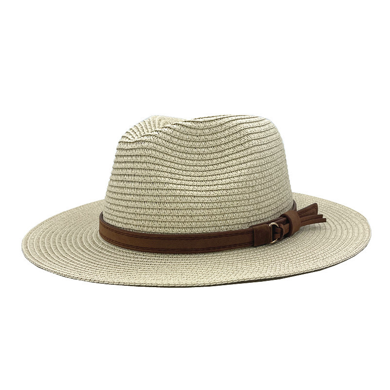 Fashion Off White Straw Large Brim Sun Hat