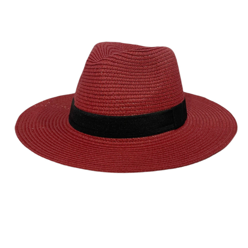 Fashion Red Straw Large Brim Sun Hat