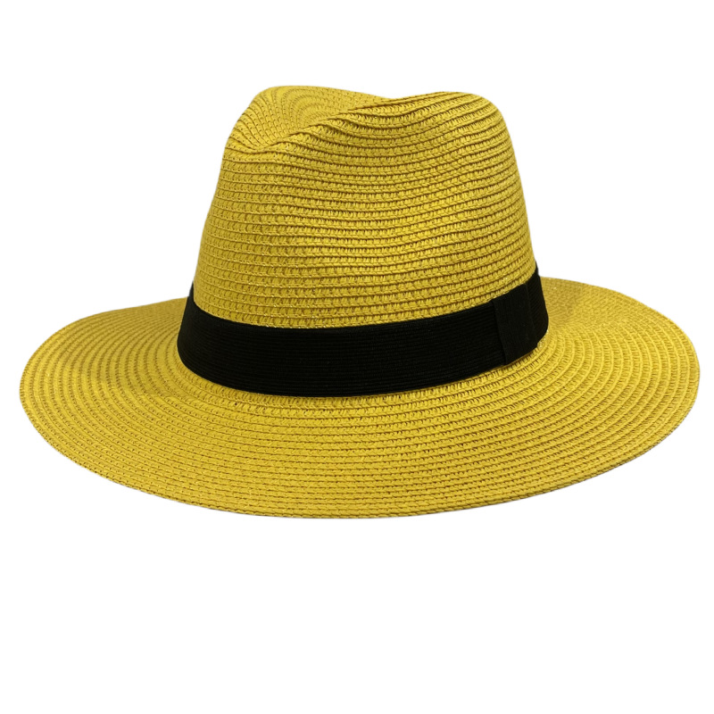 Fashion Yellow Straw Large Brim Sun Hat