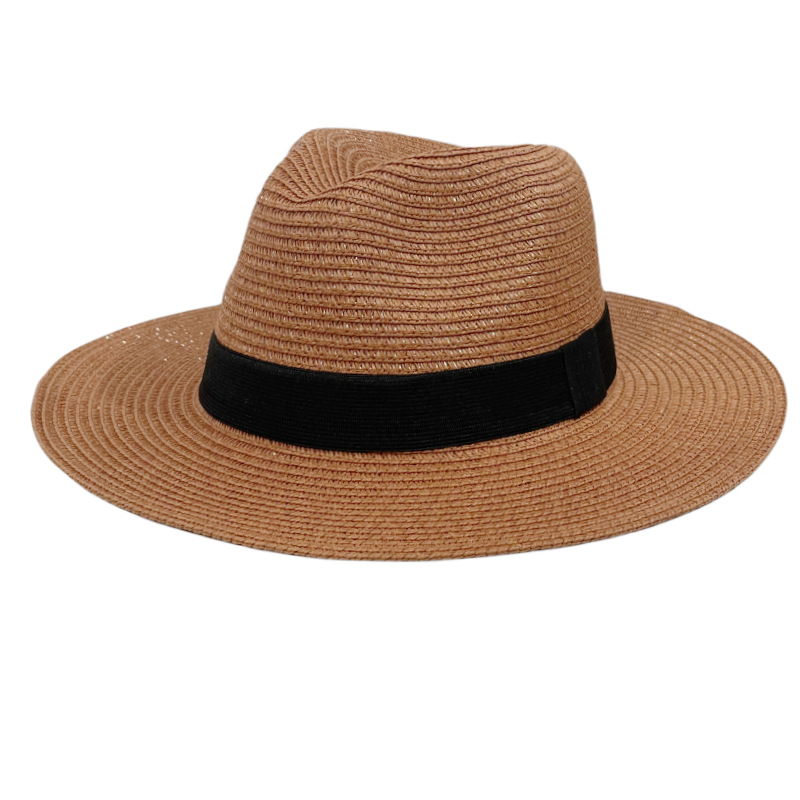 Fashion Caramel Colour Straw Large Brim Sun Hat