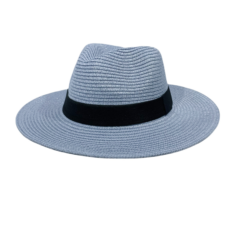 Fashion Sky Blue Straw Large Brim Sun Hat