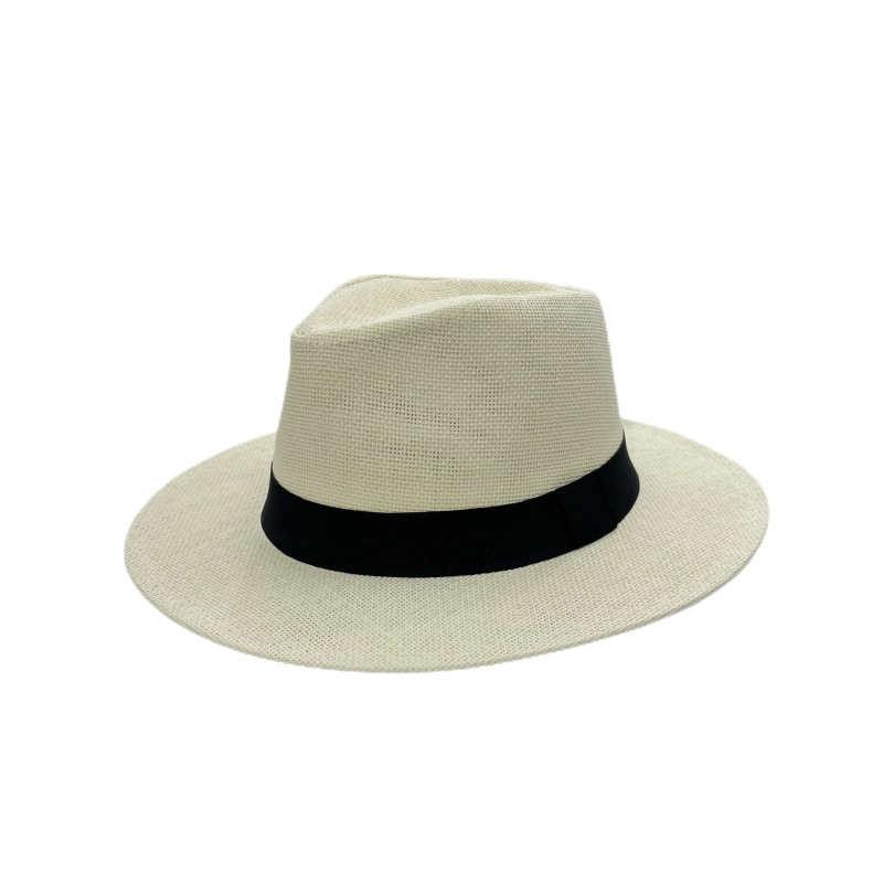 Fashion Milky White Straw Large Brimmed Sun Hat