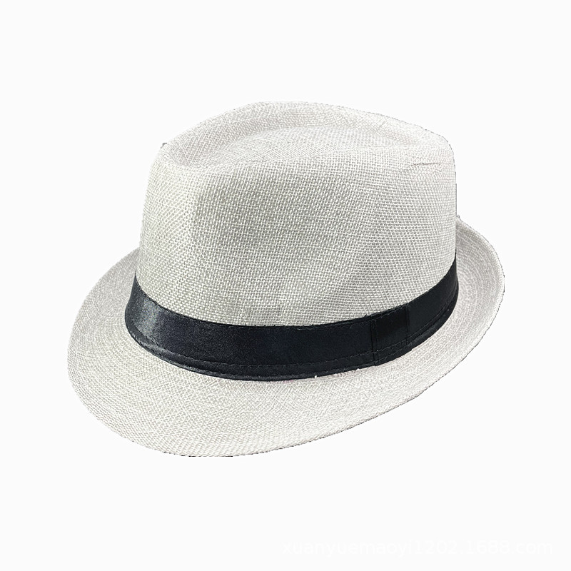 Fashion Light Grey Linen Rolled Hem Sun Hat