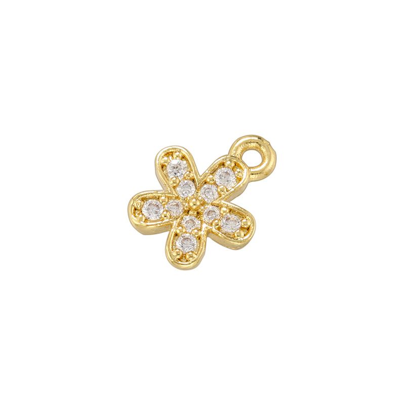 Fashion Gold Copper Inlaid Zirconium Flower Pendant