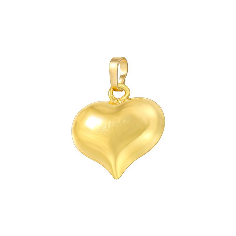 Fashion Gold 18*24mm Gold-plated Copper Glossy Love Pendant