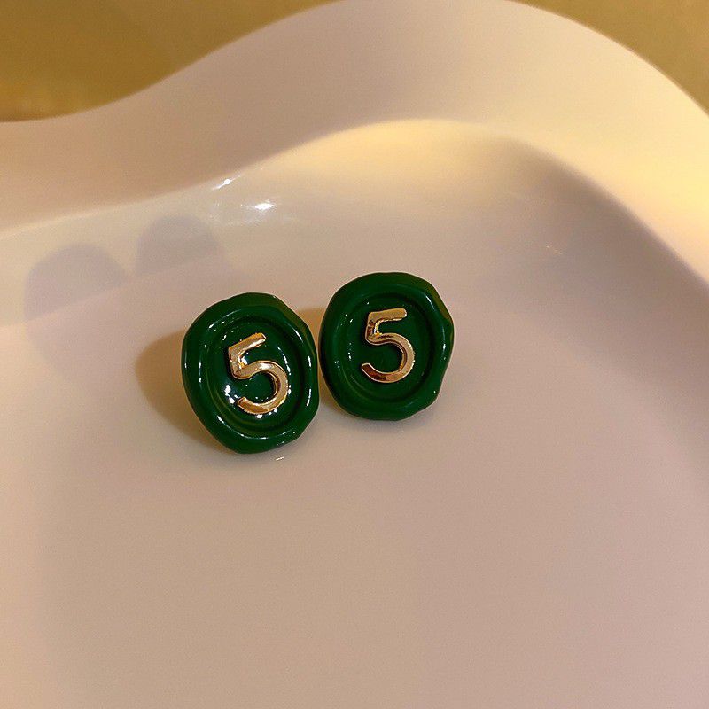 Fashion 35# Number Metal Number Earrings