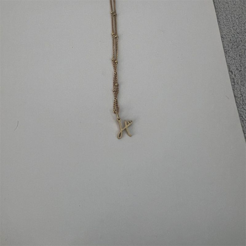 Fashion H Stainless Steel 26 Letter Necklace